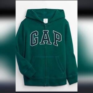 NWT! GAP, Gap Logo Hooded Sweatshirt, Forest Green/Navy, Size XL